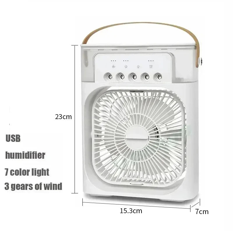 3 in 1 New Fan Air Conditioner Household Small Air Cooler LED Night Light Portable Humidifier Air Adjustment Fan Office Home Fan