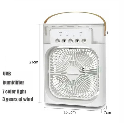 3 in 1 New Fan Air Conditioner Household Small Air Cooler LED Night Light Portable Humidifier Air Adjustment Fan Office Home Fan